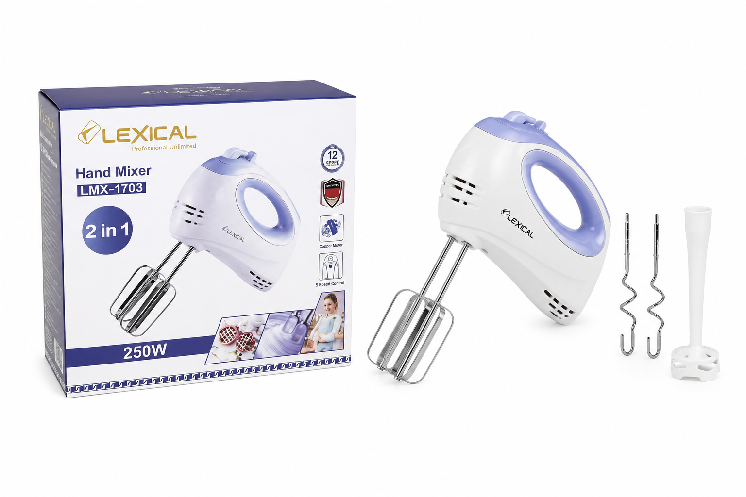 LEXICAL 2-in-1 Elektrikli Mikser | Hand Mixer 250W